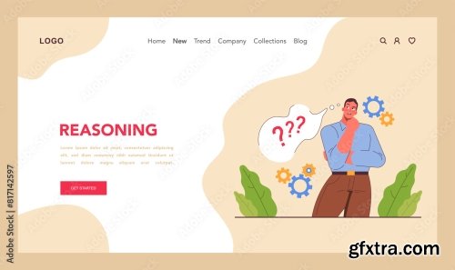 Cognitive Skill Web Banner Or Landing Page Human Cognitive Function 5xAI