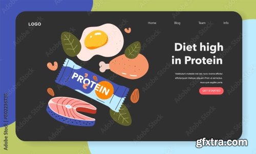 Dietary Trends Flat Vector Illustration 16xAI