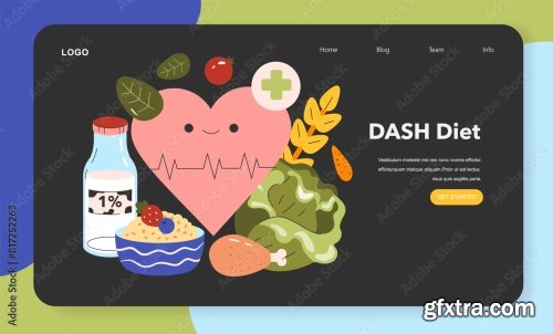 Dietary Trends Flat Vector Illustration 16xAI