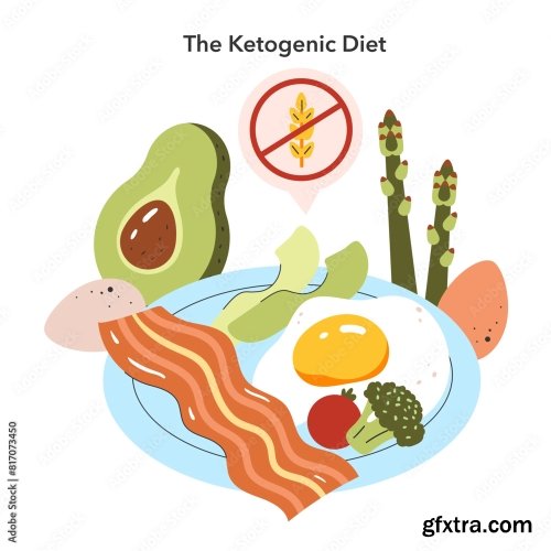 Dietary Trends Flat Vector Illustration 16xAI