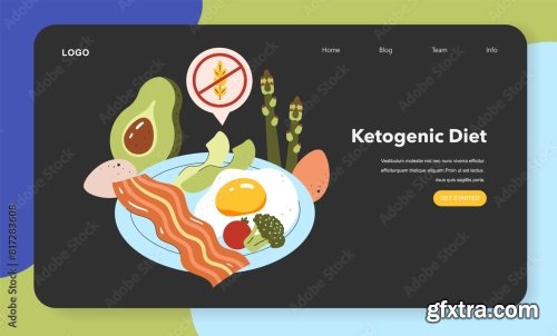 Dietary Trends Flat Vector Illustration 16xAI