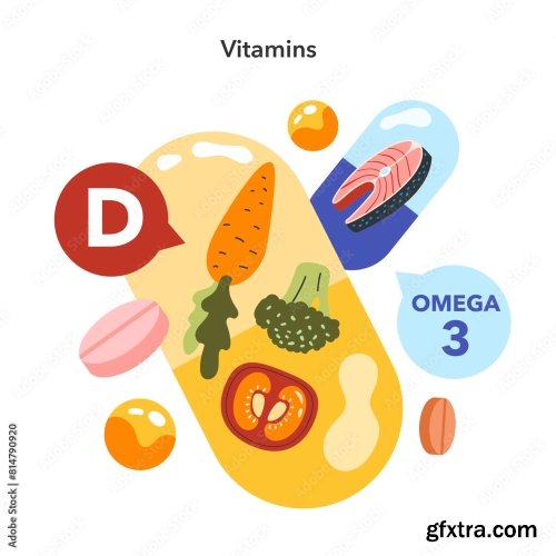 Dietary Trends Flat Vector Illustration 16xAI