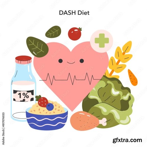 Dietary Trends Flat Vector Illustration 16xAI