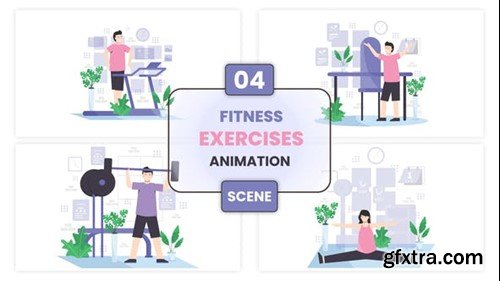 Videohive Fitness and Exercise Illustration Animation Scene 52775078