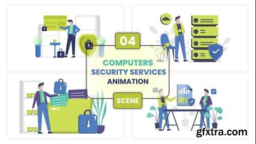 Videohive Computers Security Services Illustration Animation Scene 52776246