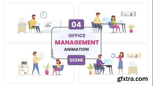 Videohive Office Management Illustration Animation Scene 52775784