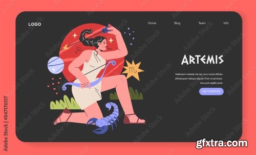 Ancient Greek Gods Flat Vector Illustration 3 9xAI