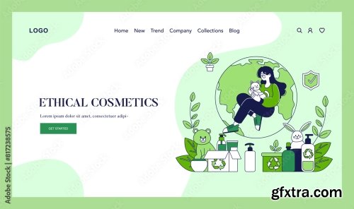 Ethical Cosmetics Flat Vector Illustration 17xAI