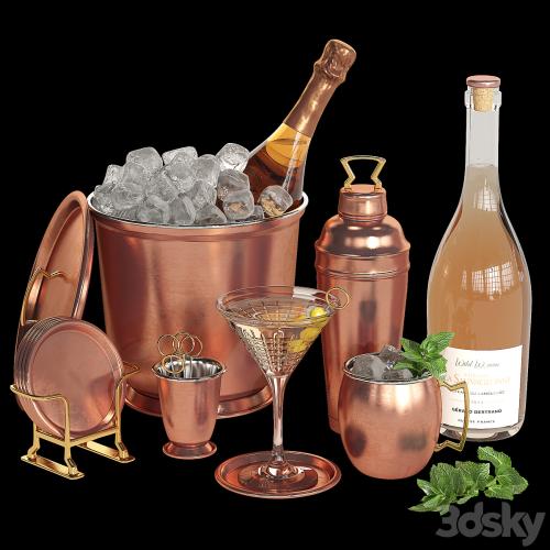 Potterybarn copper bar accessories