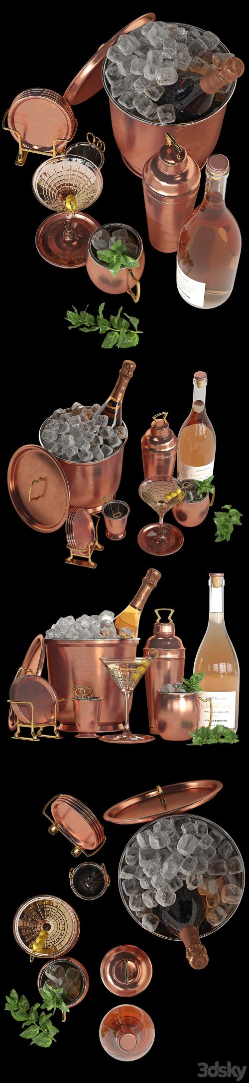 Potterybarn copper bar accessories