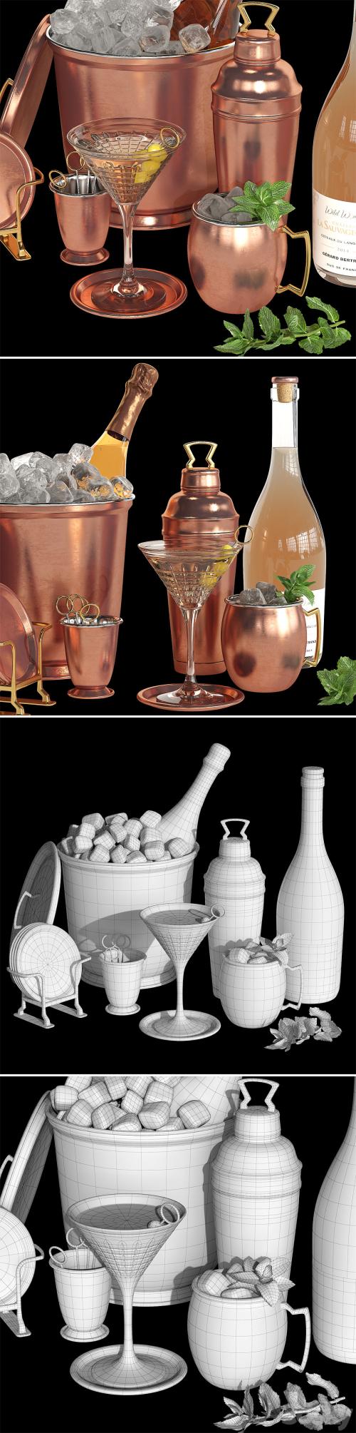 Potterybarn copper bar accessories