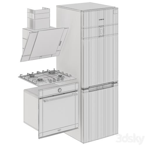 Kitchen appliances. Hood, oven, refrigerator, hob. Samsung. Bosch.