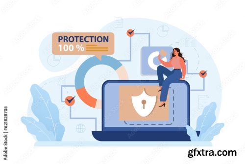 Cyber Or Web Security Set Artificial Intelligence Provide Data Protection 8xAI