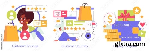 Customer Engagement Flat Vector Illustration 7xAI