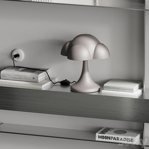 Metallic shelf with 101 cph decor 012