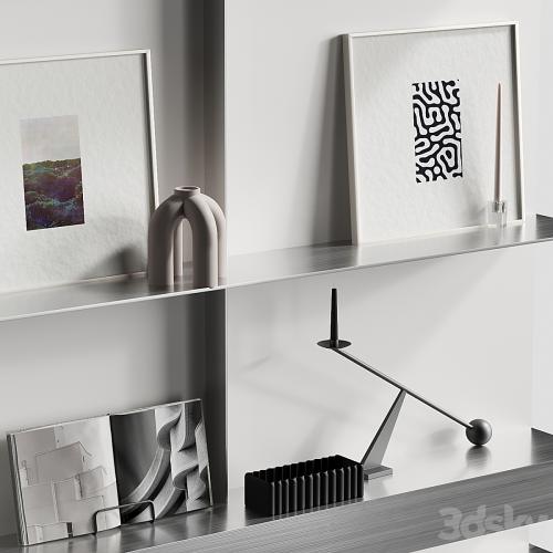 Metallic shelf with 101 cph decor 012