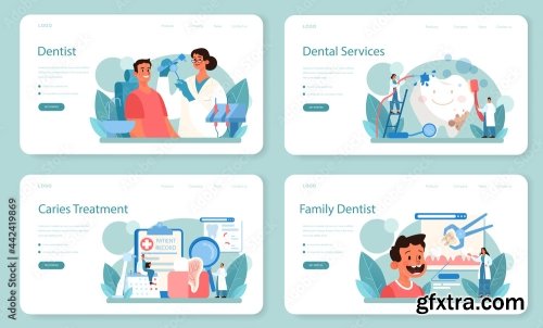 Dentist Web Banner Or Landing Page Set 12xAI