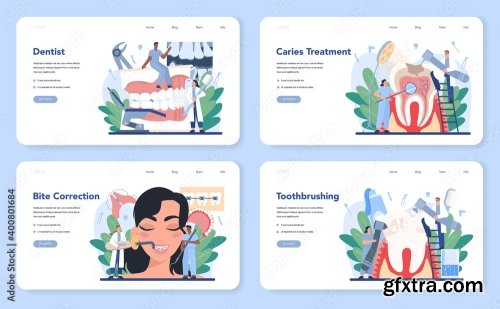 Dentist Web Banner Or Landing Page Set 12xAI