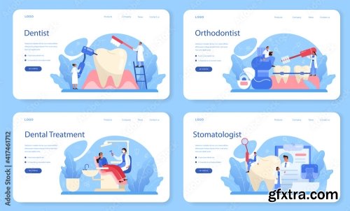 Dentist Web Banner Or Landing Page Set 12xAI