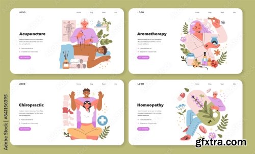 Alternative Medicine Flat Vector Illustration 6xAI