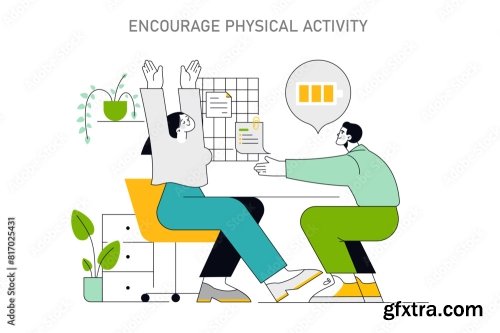 Employee Well Being Concept Vector Illustration 18xAI