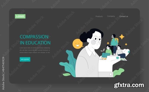 Compassion Focused Therapy Flat Vector Illustration 10xAI