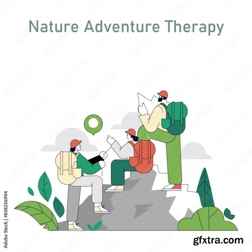 Eco Therapy Flat Vector Illustration 15xAI