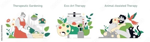 Eco Therapy Flat Vector Illustration 15xAI