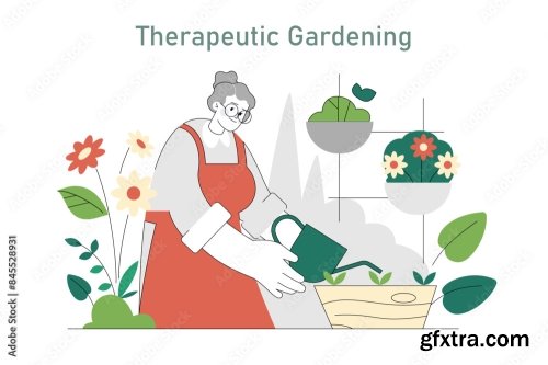 Eco Therapy Flat Vector Illustration 15xAI