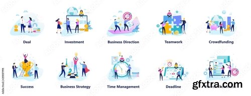 Business People Character Set Person In Suit 5xAI