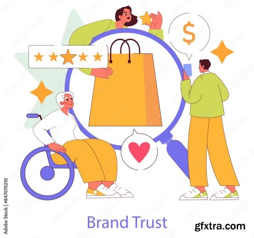 Brand Trust Flat Vector Illustration 10xAI