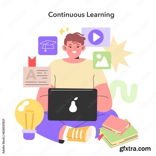 Continuous Learning Concept Vector Illustration 5xAI