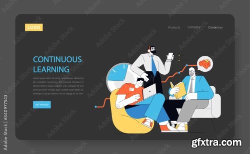 Continuous Learning Concept Vector Illustration 5xAI