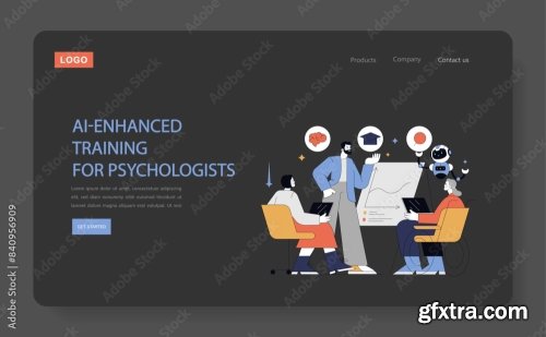 Ai In Psychology Flat Vector Illustration 14xAI