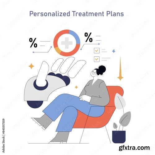 Ai In Psychology Flat Vector Illustration 14xAI