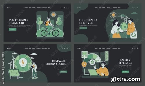 Eco Friendly Lifestyle Flat Vector Illustration 13xAI