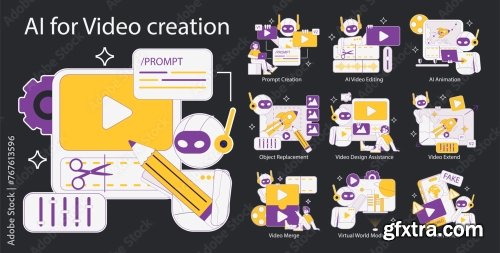 Ai For Video Creation Flat Vector Illustration 17xAI