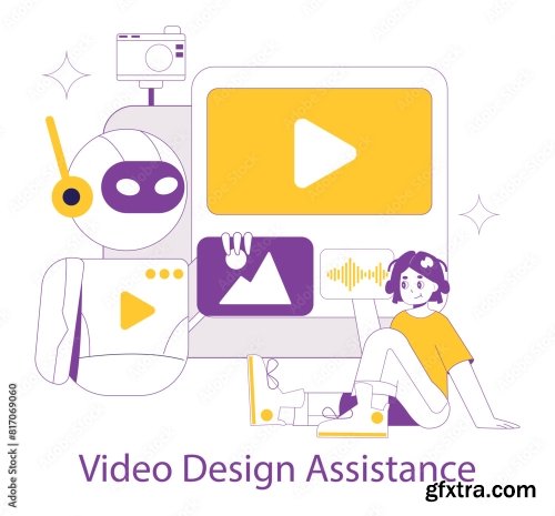 Ai For Video Creation Flat Vector Illustration 17xAI