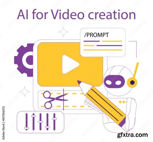 Ai For Video Creation Flat Vector Illustration 17xAI