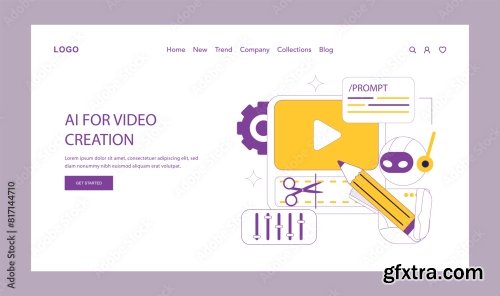 Ai For Video Creation Flat Vector Illustration 17xAI