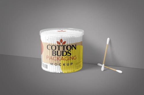 Cotton Swab Packaging Mockup