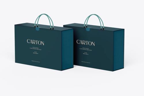 Carton Clothing Shopping Box PSD Mockup