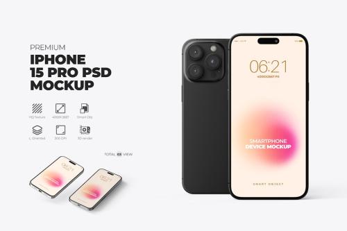 iPhone 15 Pro Responsive Psd Mockup