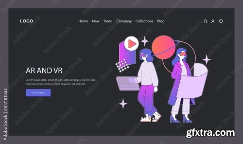 Ar And Vr2 Flat Vector Illustration 16xAI