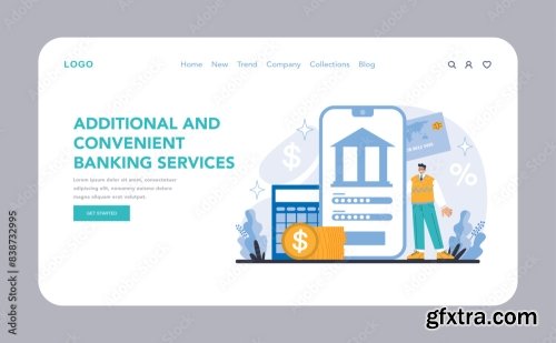 Bank Services Concept Flat Vector Illustration 2 9xAI