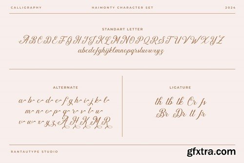 Haimonty Modern Script Font 682L6T6