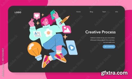 Content Creation Flat Vector Illustration 16xAI