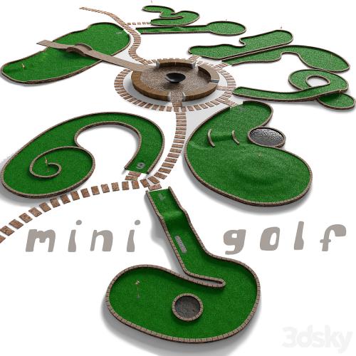 Mini golf. A set of 9 fields