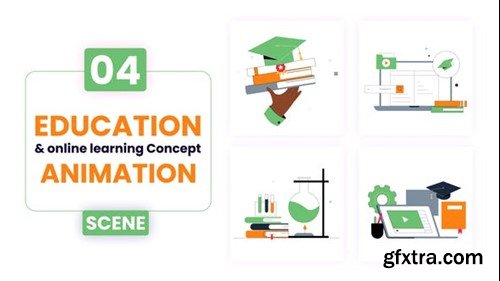 Videohive online learning Concept Illustration Animation 52797352