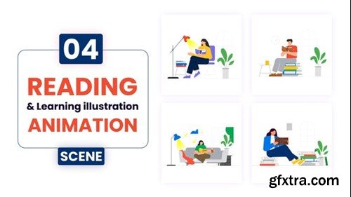 Videohive Reading & Learning Illustration Animation 52824085